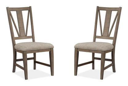 Paxton Place - Dining Side Chair With Upholstered Seat (Set of 2) - Dovetail Gray