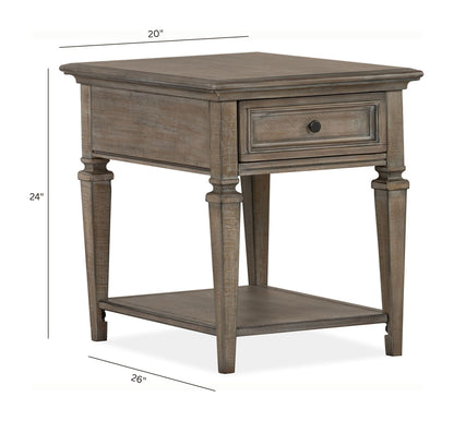 Lancaster - Rectangular End Table - Dove Tail Gray