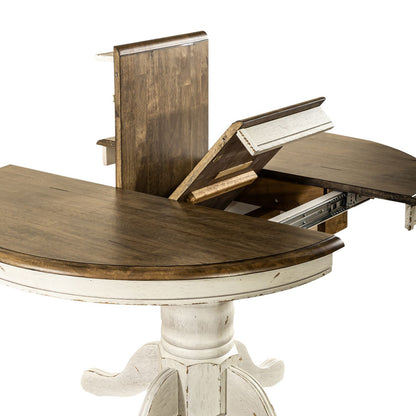Carolina Crossing - Oval Pedestal Table Top - White / Antique Honey