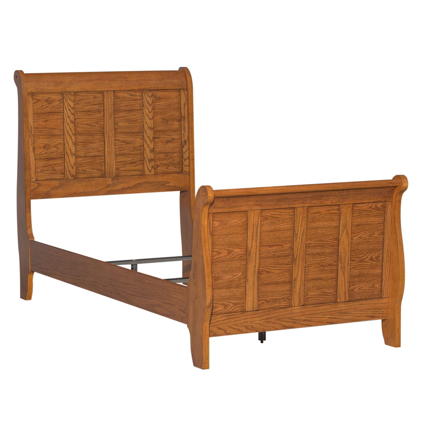 Grandpas Cabin - Twin Sleigh Headboard & Footboard - Aged Oak