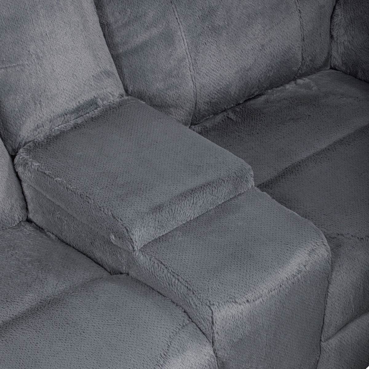 Teddy - RAF Console Loveseat With Power Headrest & Footrest - Gray