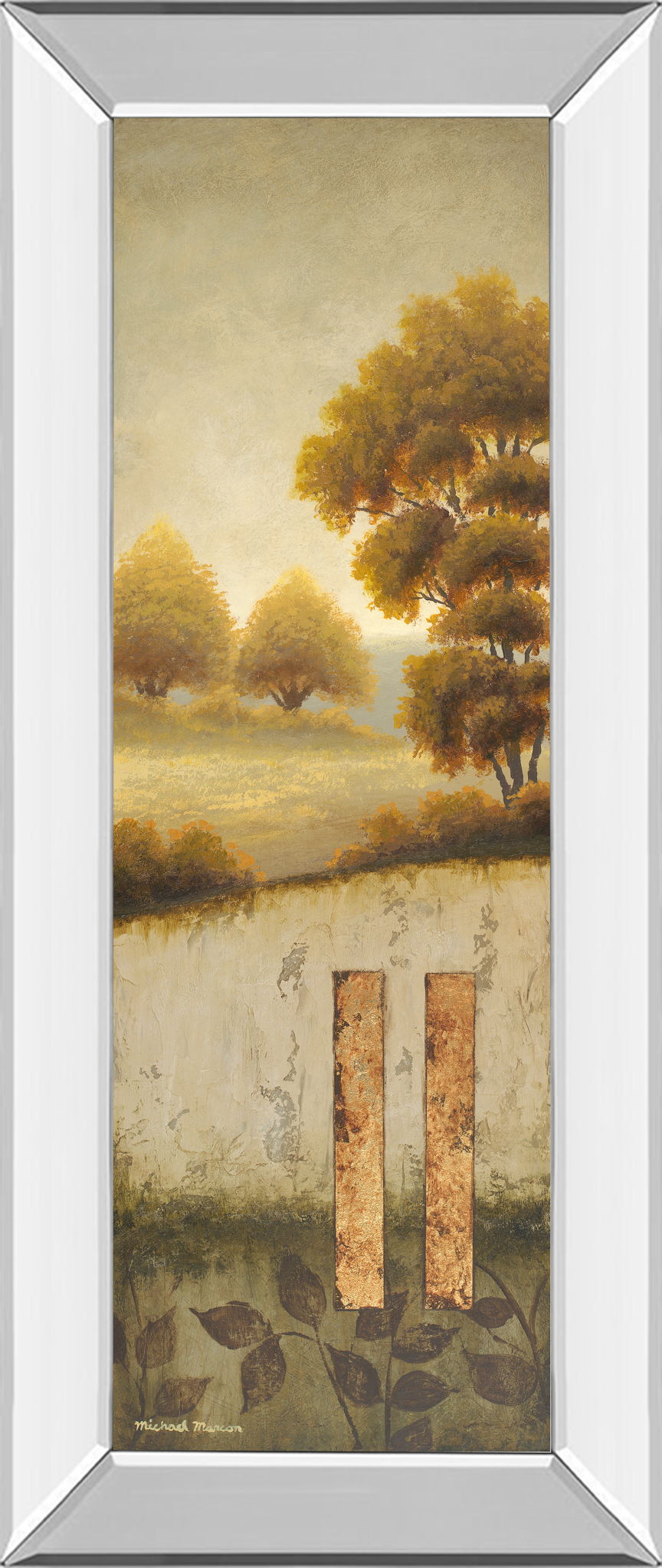 Beyond The Forest By Michael Marcon - Mirror Framed Print Wall Art - Beige