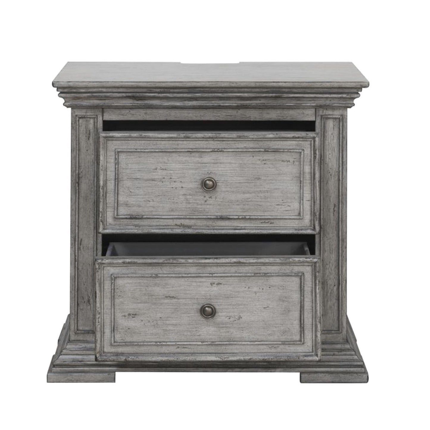Big Valley - 2 Drawer Night Stand w/ Charging Station