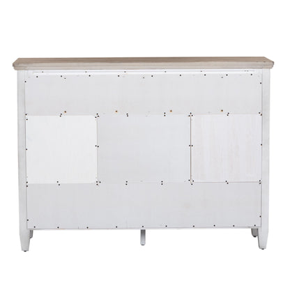 Heartland - 2 Door 6 Drawer Chesser - Antique White / Tobacco Tops