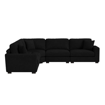 Arizona - Modular RHF Armchair With 1 Pillow 20" - Steno Black