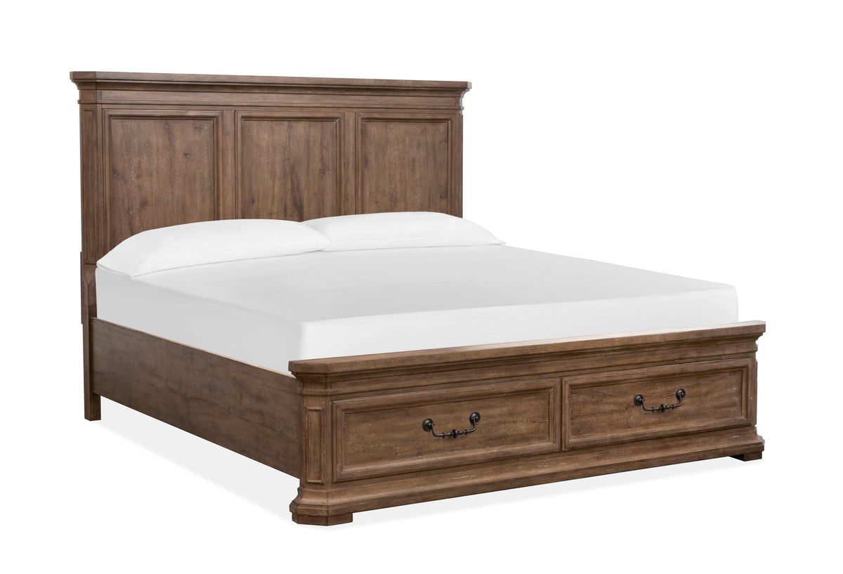 Adler Court - King Panel Storage Footboard - Florentine Walnut