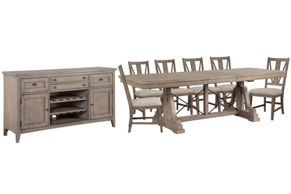 Paxton Place - Extendable Trestle Dining Table Set