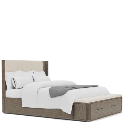 Sariel - King Upholstered Storage Footboard - Light Brown