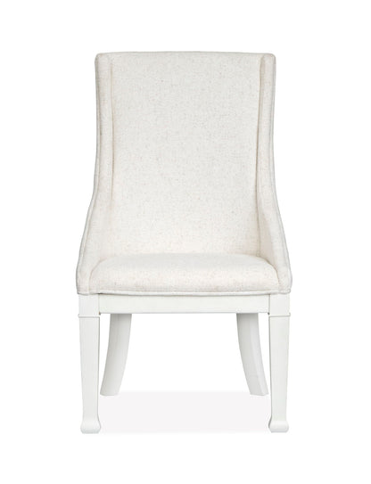 Kingston - Upholstered Host Chair (Set of 2) - Whisper White And Cerused Nutmeg