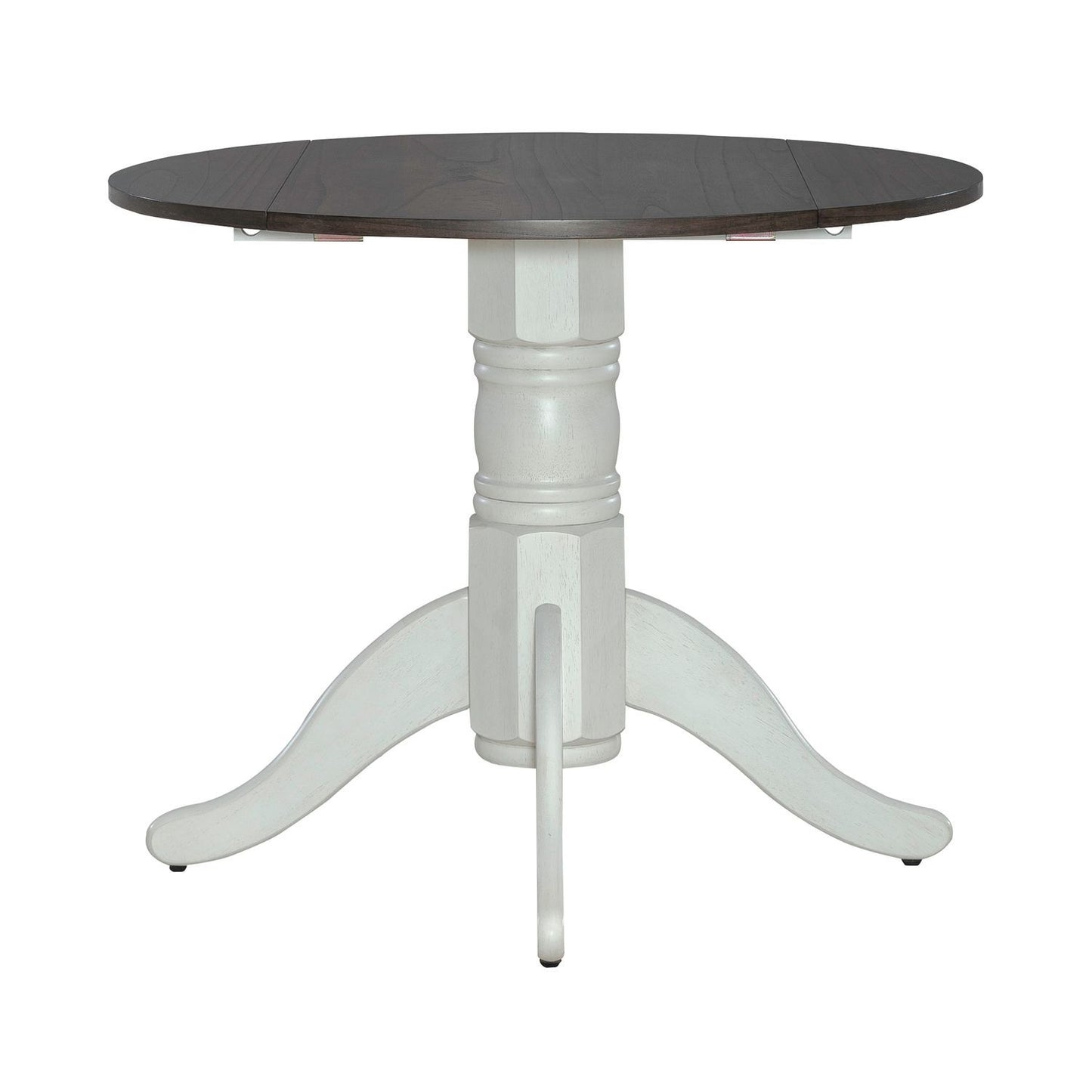 Brook Bay - Drop Leaf Table Base - Textured White / Carbon Gray