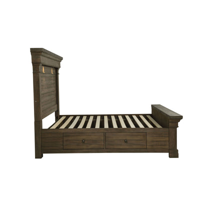 Augusta - 5/0 Queen Footboard & Roll Out Slats - Rustic Brown