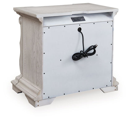 Bruchandi - Three Drawer Night Stand - Antique White