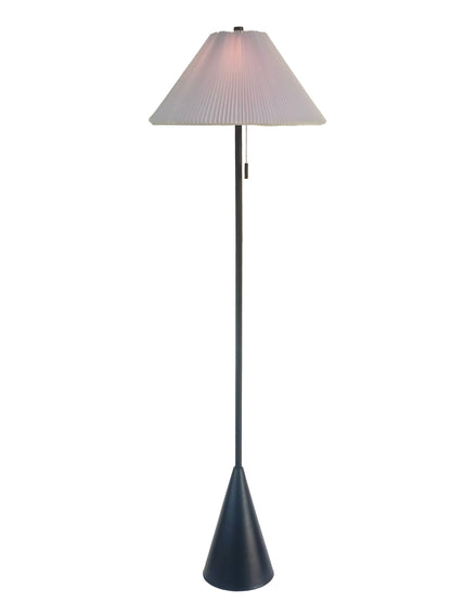 Conical Oasis Metal Floor Lamp - Matte Black / White