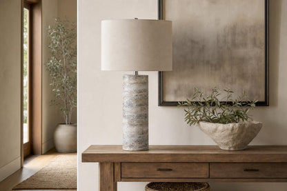 "Stonehaven Glow" Polyresin Table Lamp (Set of 2) - Stone
