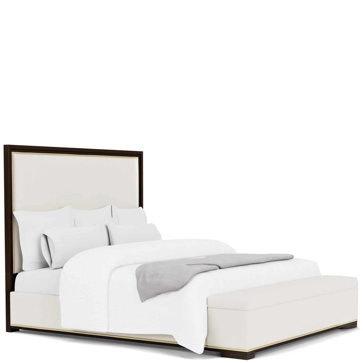 Lydia - Queen Upholstered Storage Footboard - White