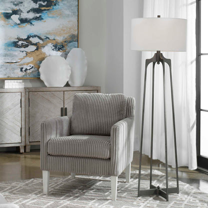 Adrian - Modern Floor Lamp - Pearl Silver