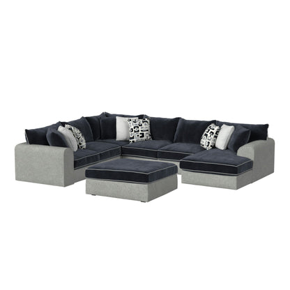 Klein - LHF Armless Return Sofa With 3 Pillows - Bentley Ash / Zaftig Ebony