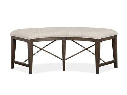 Westley Falls - Curved Bench With Upholstered Seat - Graphite