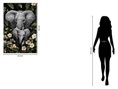 Gentle Giants Haven - 32" x 48" Framed Wall Art - Dark Gray