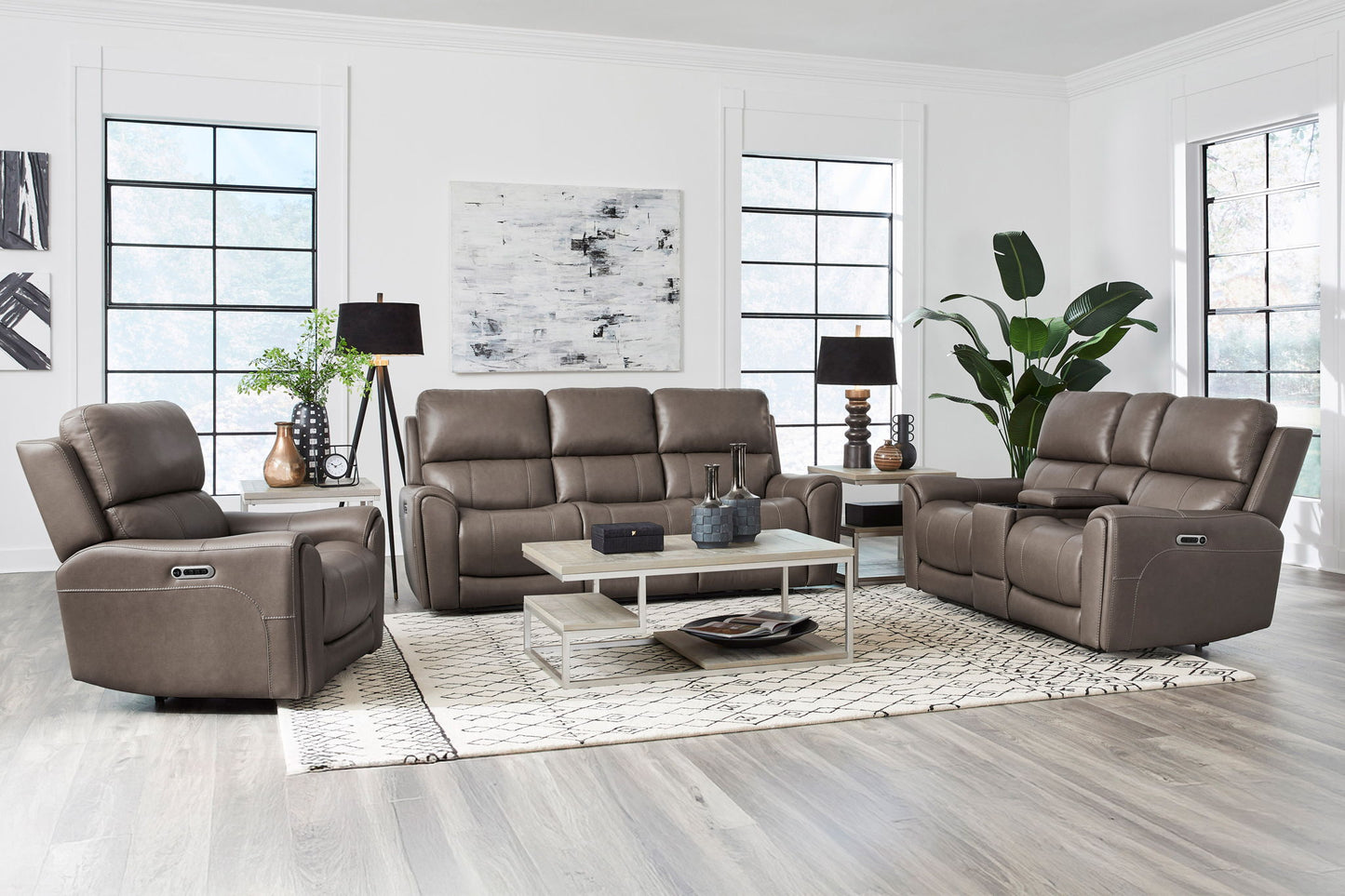 Hancock - Zero Gravity Power Reclining Console Loveseat P3