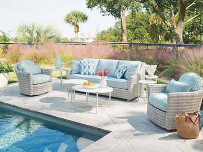 Seabrook - Swivel Lounge Chair - Beige / Blue