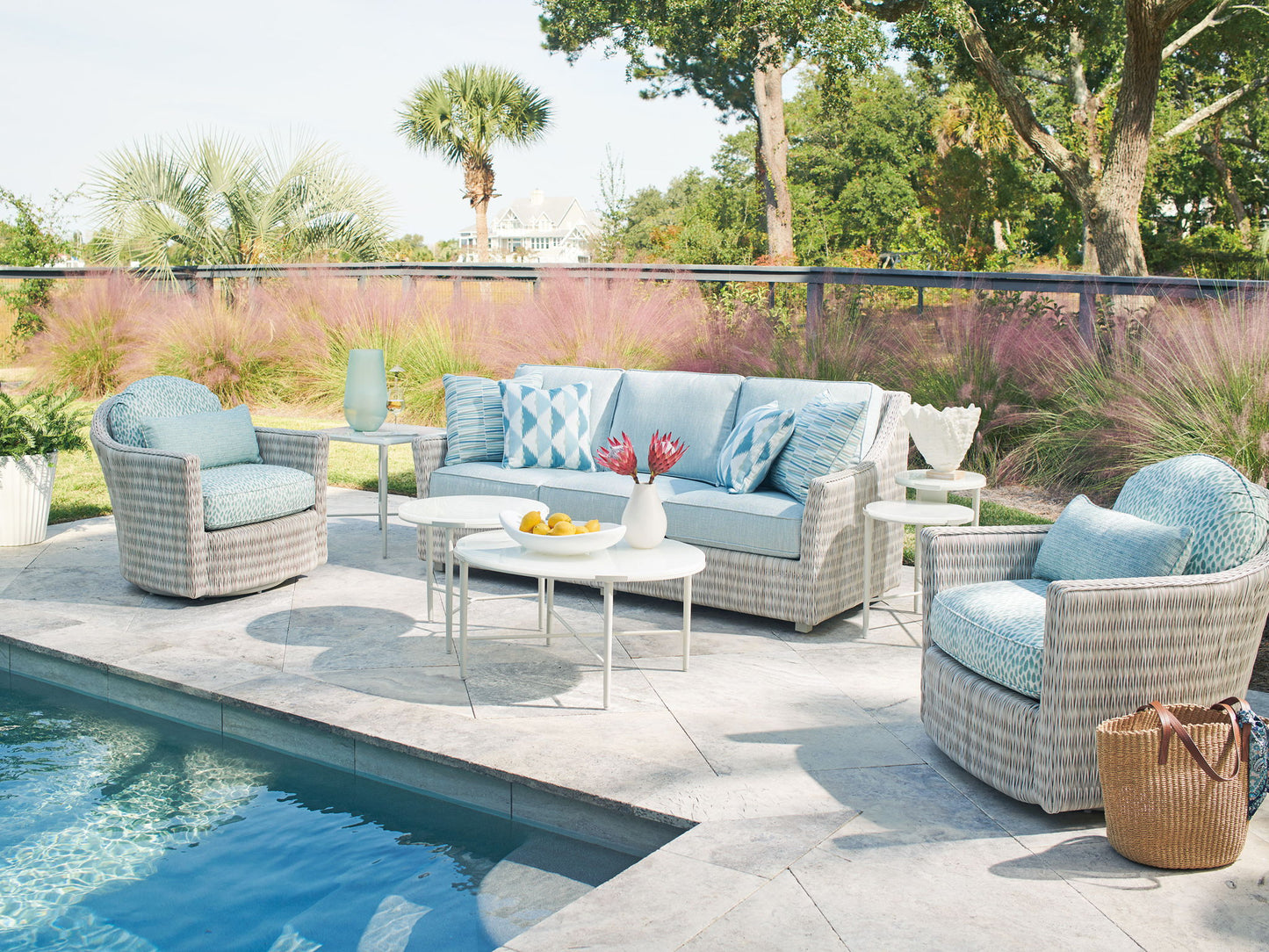 Seabrook - Sofa - Beige / Blue