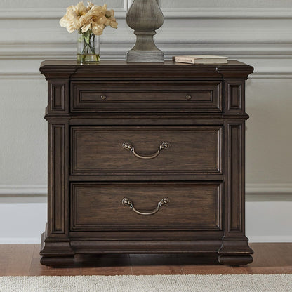 Providence Park - Nightstand With Charging Station - Chateau Brown