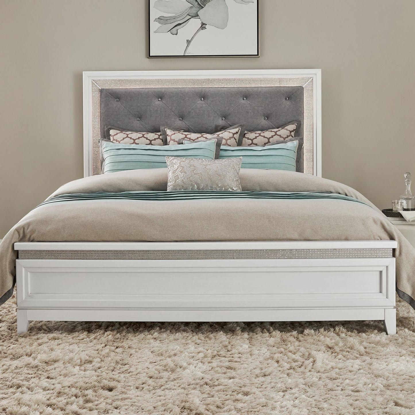 Reflections - Queen Panel Footboard - Pearl White