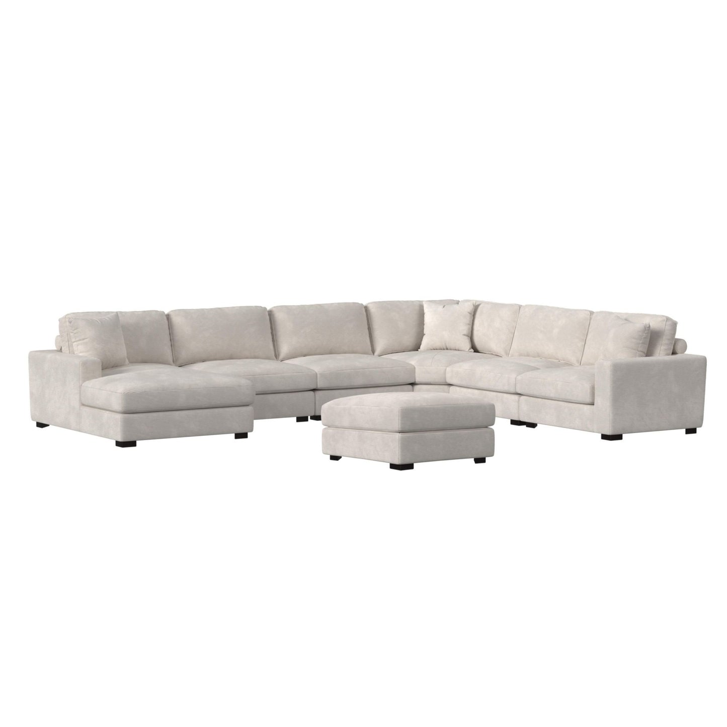 Arizona - Modular LHF Fabric Chaise With 1 Pillow 20" - Steno Beige