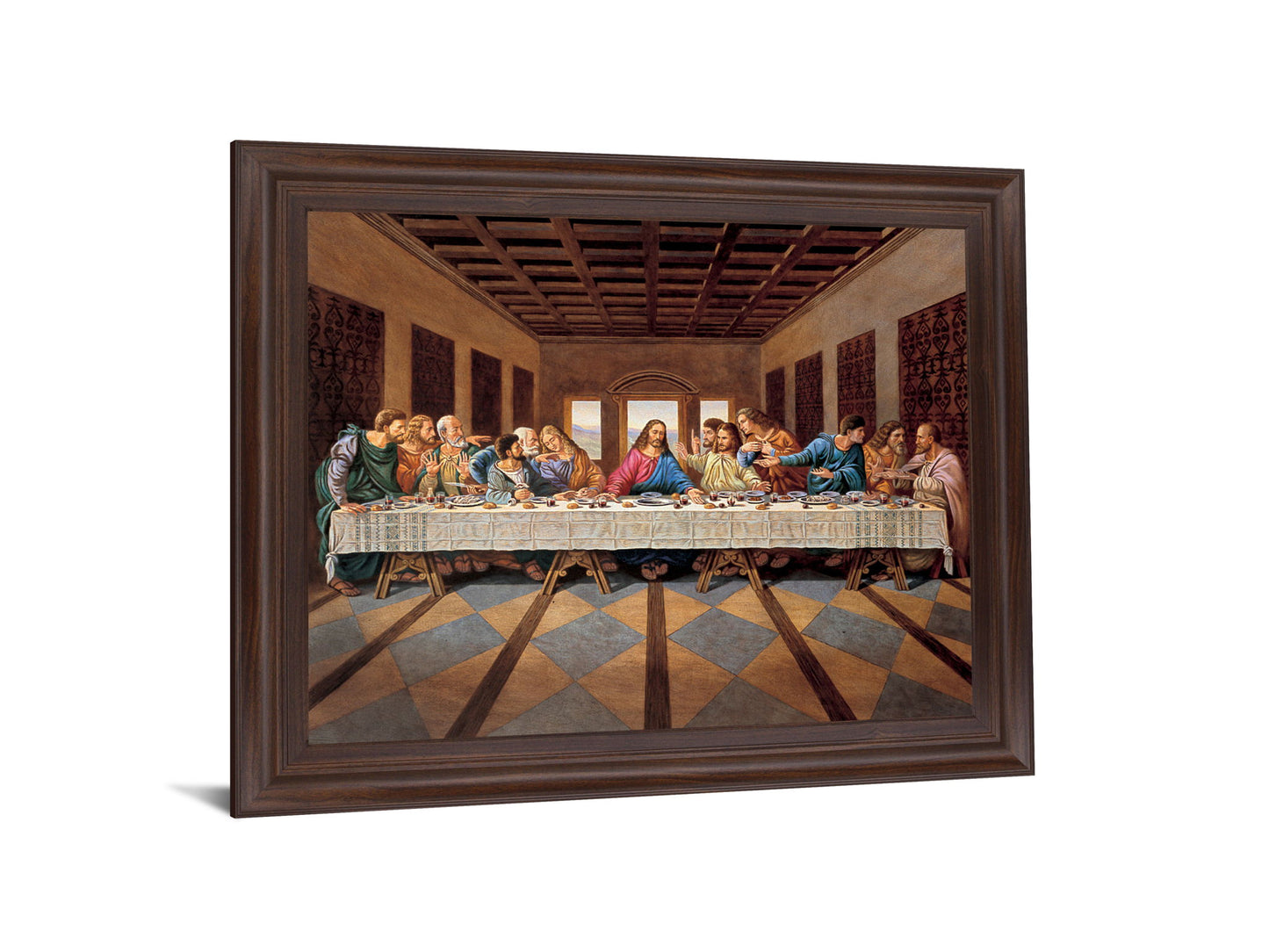 Renaissance Gathering - 28" x 34" Framed Wall Art - Dark Brown