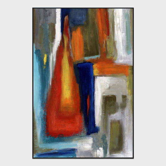 Tetris - 40" x 60" Painting Art by Buddy Whitlock - Red / Blue