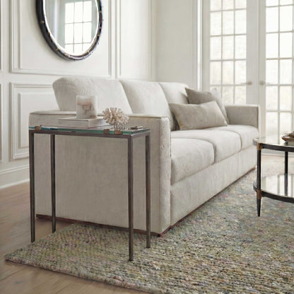 Averona - Glass Top Accent Table - Bronze