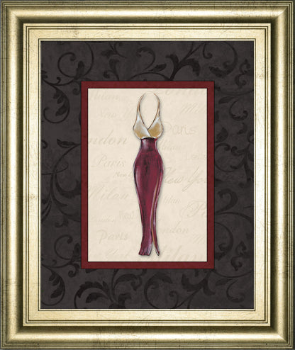 Fashion Dress Il By Susan Osbourne Framed Print Wall Art - Dark Gray