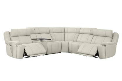 Sausalito - 6 Piece Modular Zero Gravity Power Reclining Sectional With Power Adjustable Headrests - Platinum Envy