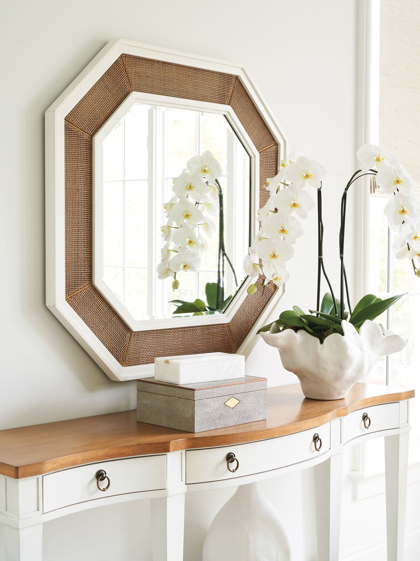 Laguna - Wood Thalia Octagonal Mirror - Light Brown