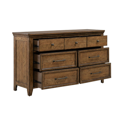 Carolina Park - 7 Drawer Dresser - Amber Brown