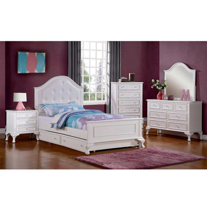 Jesse - 4 Piece Full Panel With Trundle Bedroom Set - White