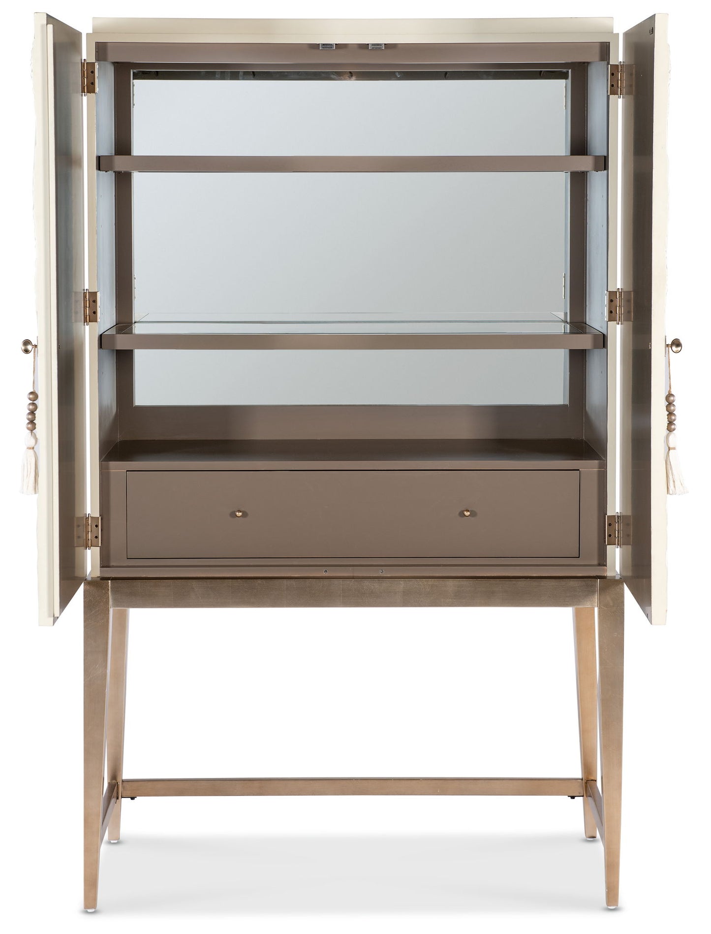 Melange - Dream Weaver Bar Cabinet - White / Light Brown