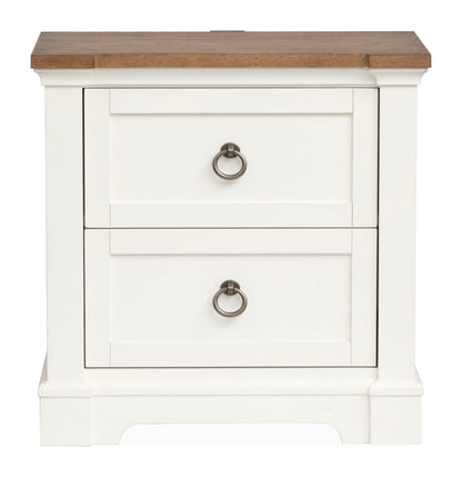 Kingston - Drawer Nightstand - Whisper White And Cerused Nutmeg