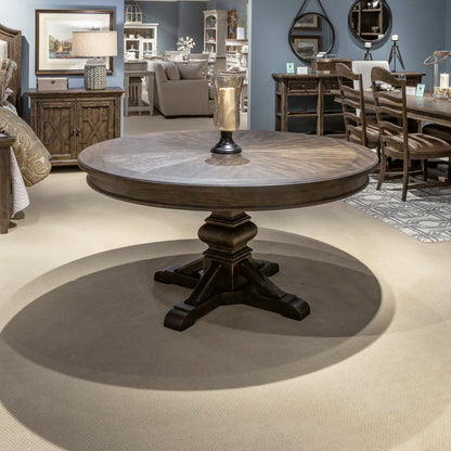 Paradise Valley - Round Pedestal Table Base - Saddle Brown