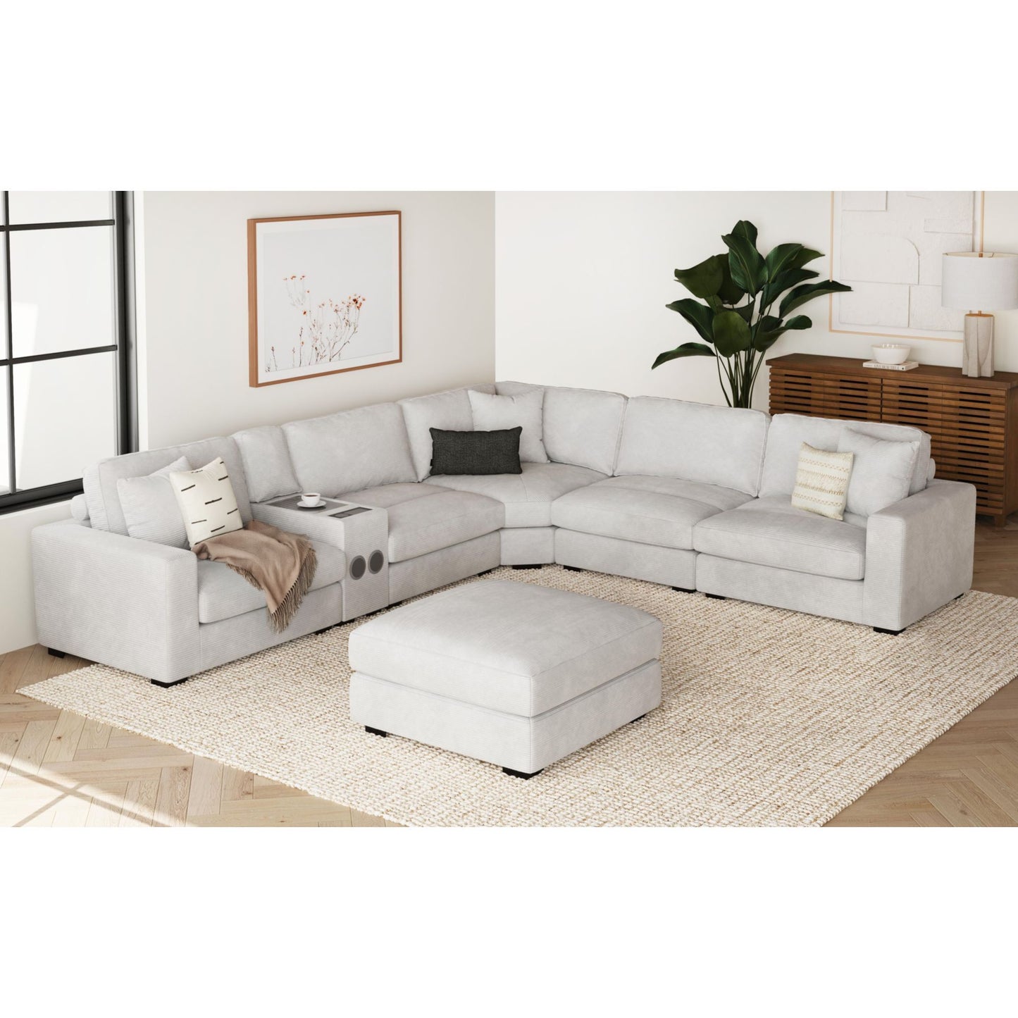 Arizona - Modular Armless Chair - Steno Stone