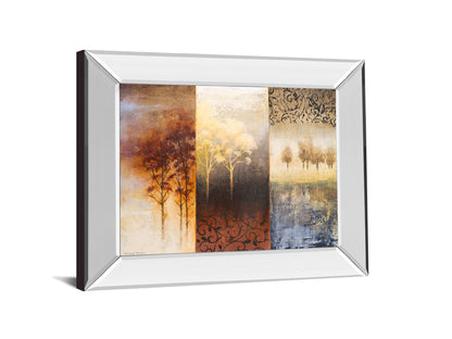 Lost In Trees I By Michael Marcon - Mirror Framed Print Wall Art - Light Brown