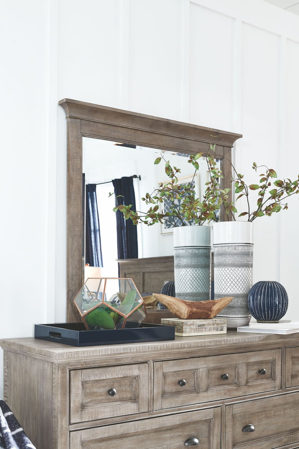 Paxton Place - Wood Landscape Mirror - Dove Tail Gray