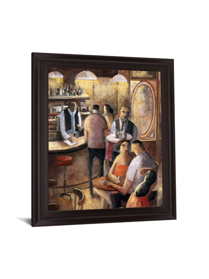 Evening Rendezvous - 28" x 34" Framed Wall Art - Dark Brown