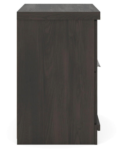 Shaehartin - Two Drawer Night Stand - Dark Brown