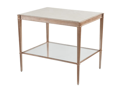 Rendezvous - Bulgari Rectangle End Table - Light Brown / Gray