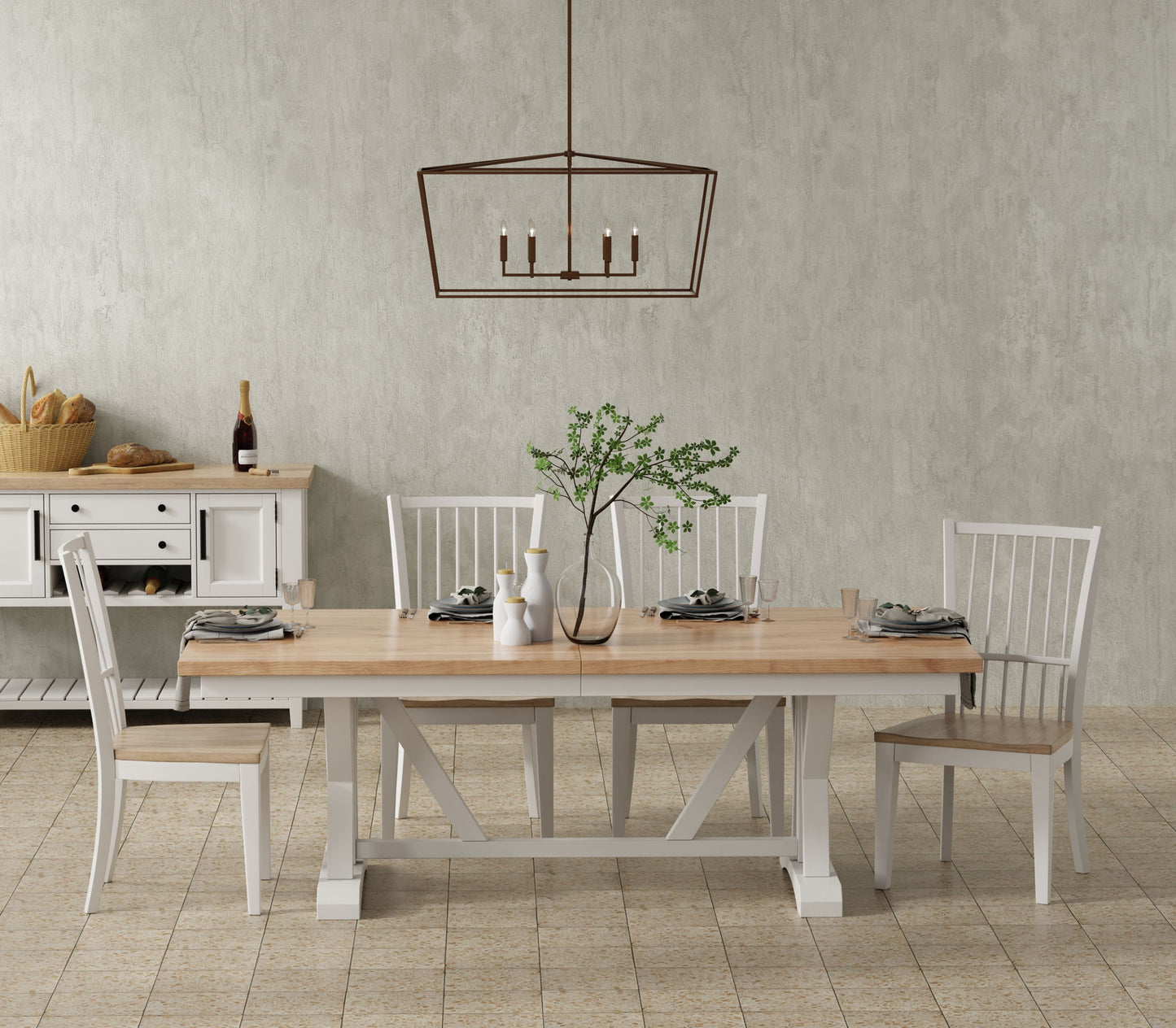 Americana Modern Dining - Spindle Back Dining Chair (Set of 2) - Cotton White