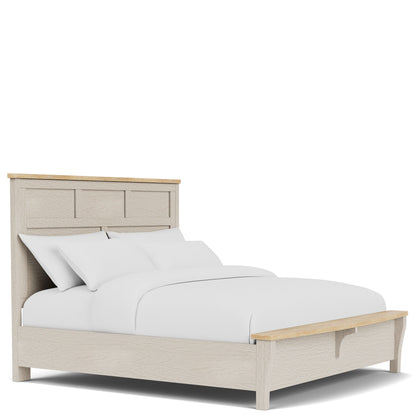 Glenndale - Queen Footboard - Aged White / Wheat