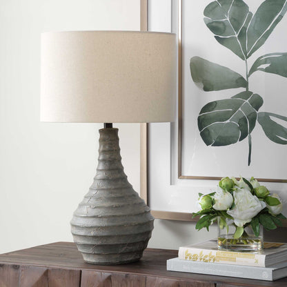 Stratum - Rustic Outdoor Table Lamp - Gray