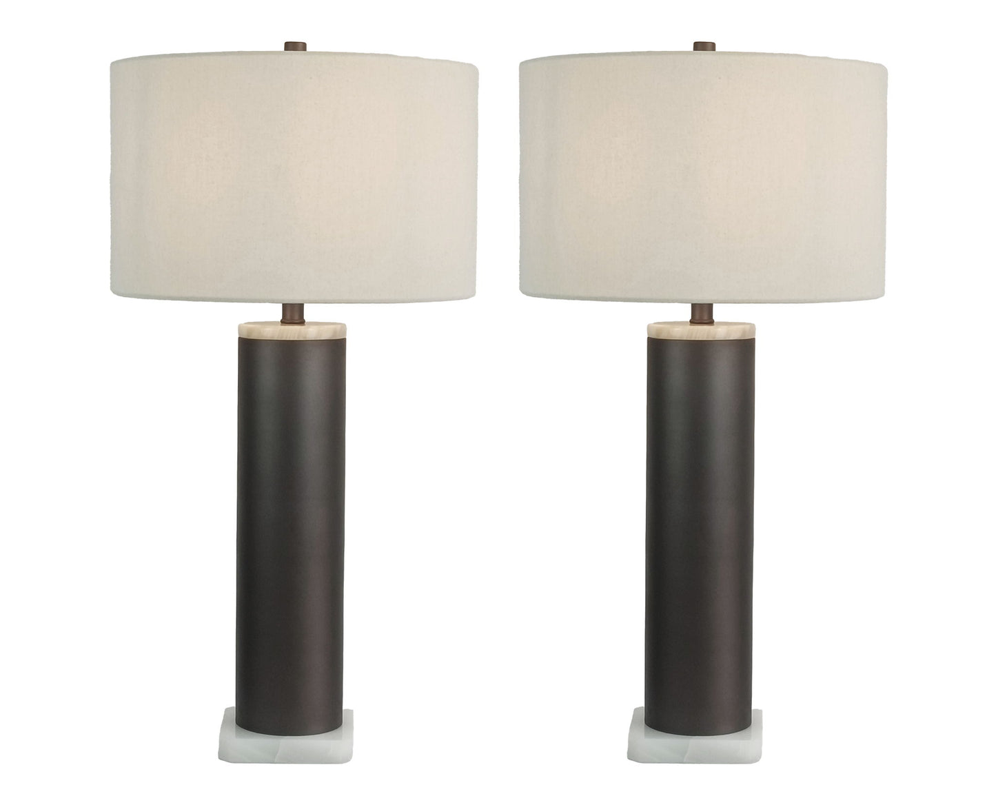 Slate Stone Metal & Jade Table Lamp (Set of 2) - Gray Slate